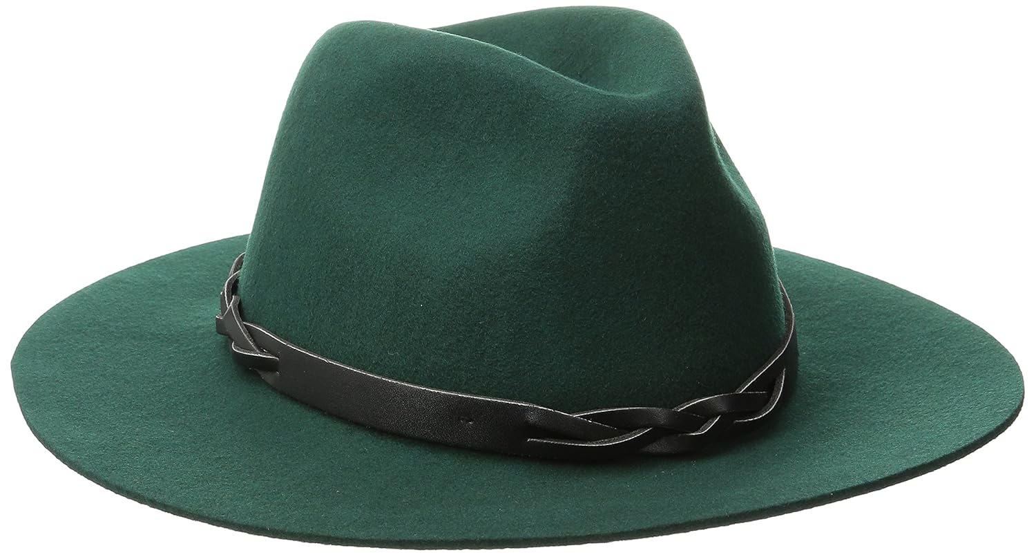 san diego hat company 女士可调节软毡帽带编织 pu 带和毛边